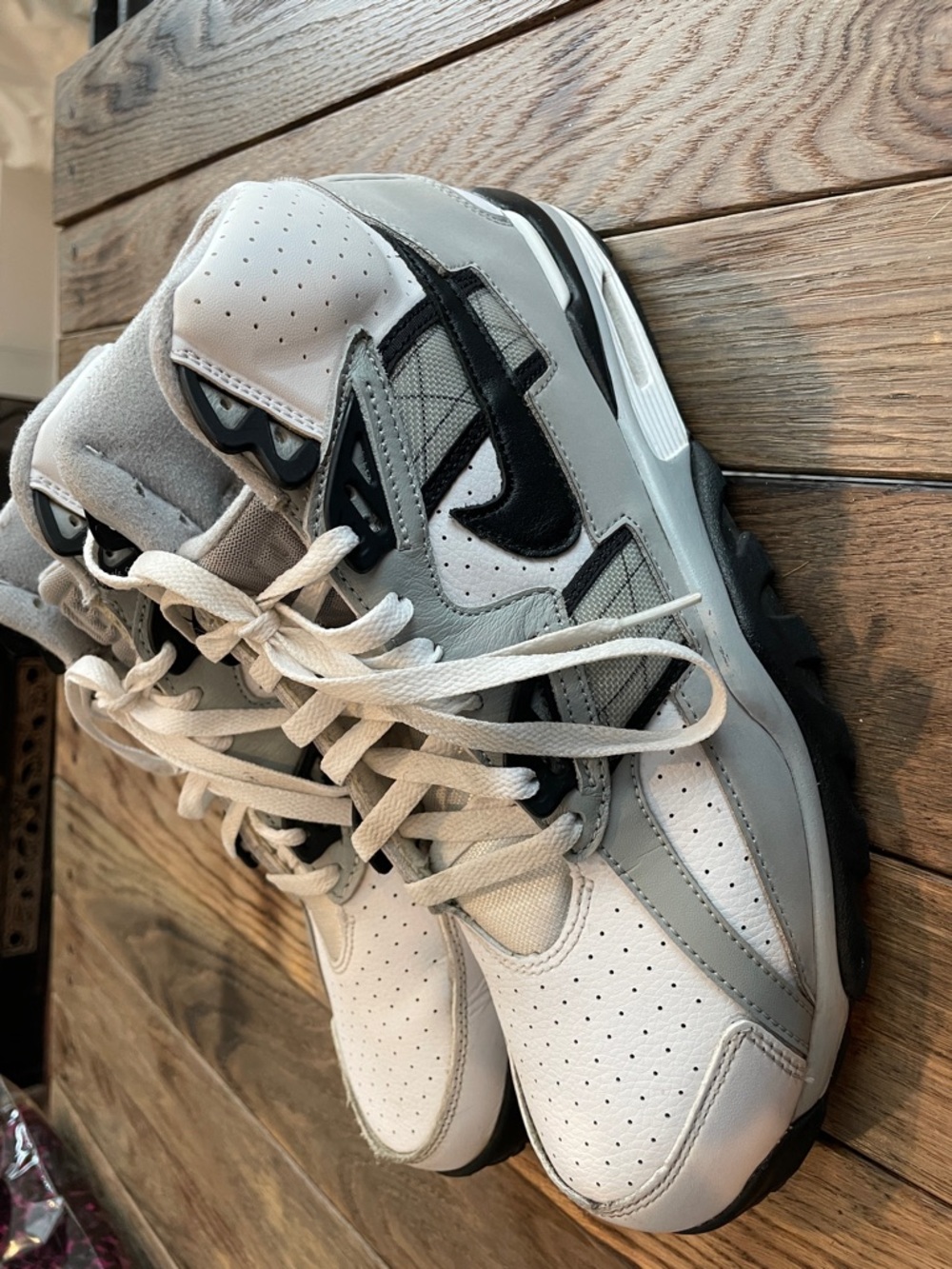 Nike Air Trainer SC High Raiders Helmet Retro Sneakers Size 10 Gray/Black/White - Picture 5 of 11